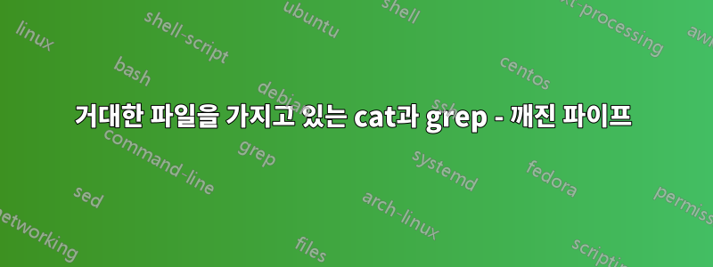 거대한 파일을 가지고 있는 cat과 grep - 깨진 파이프