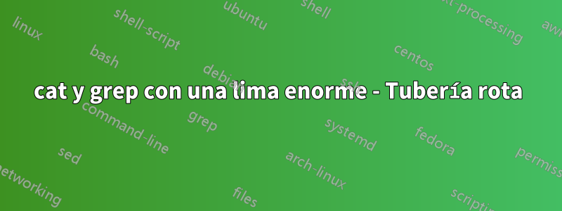 cat y grep con una lima enorme - Tubería rota