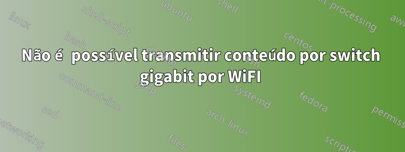 Não é possível transmitir conteúdo por switch gigabit por WiFI