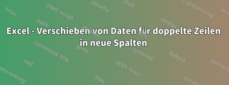 Excel - Verschieben von Daten für doppelte Zeilen in neue Spalten