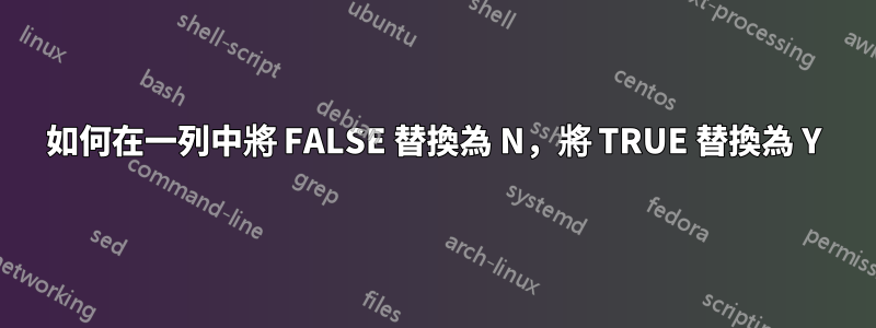 如何在一列中將 FALSE 替換為 N，將 TRUE 替換為 Y