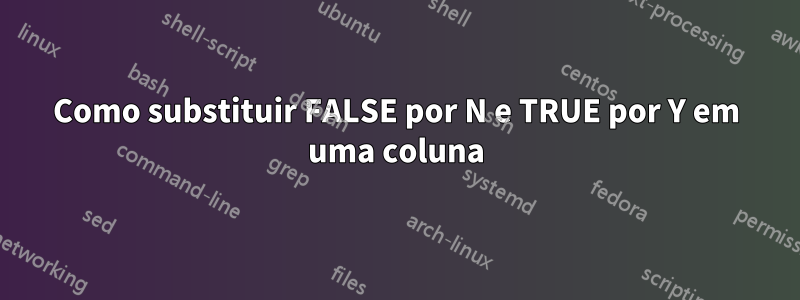 Como substituir FALSE por N e TRUE por Y em uma coluna