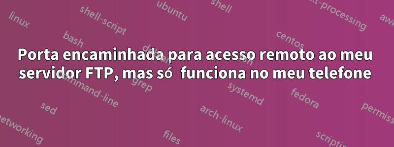 Porta encaminhada para acesso remoto ao meu servidor FTP, mas só funciona no meu telefone