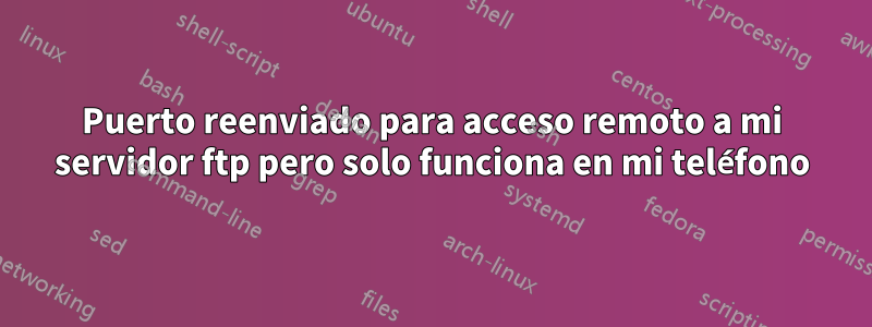 Puerto reenviado para acceso remoto a mi servidor ftp pero solo funciona en mi teléfono