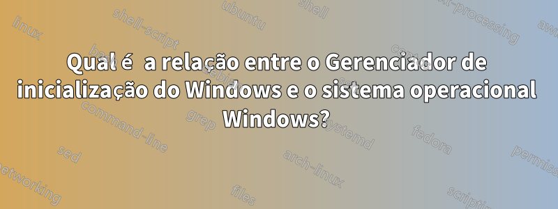 Qual é a relação entre o Gerenciador de inicialização do Windows e o sistema operacional Windows?