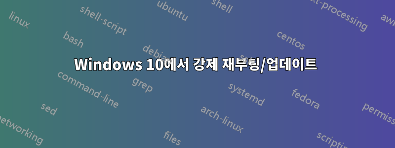 Windows 10에서 강제 재부팅/업데이트