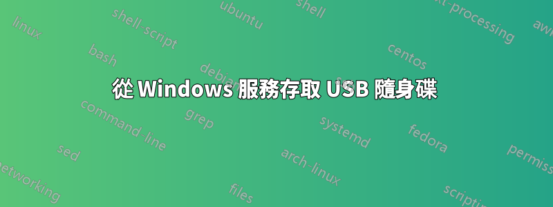 從 Windows 服務存取 USB 隨身碟