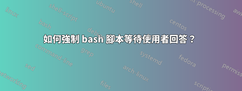 如何強制 bash 腳本等待使用者回答？