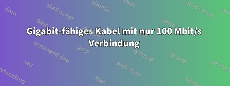 Gigabit-fähiges Kabel mit nur 100 Mbit/s Verbindung