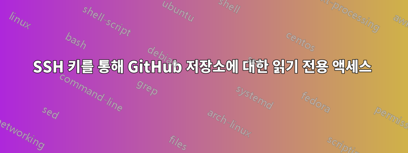 SSH 키를 통해 GitHub 저장소에 대한 읽기 전용 액세스