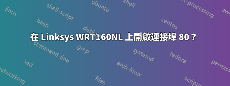 在 Linksys WRT160NL 上開啟連接埠 80？