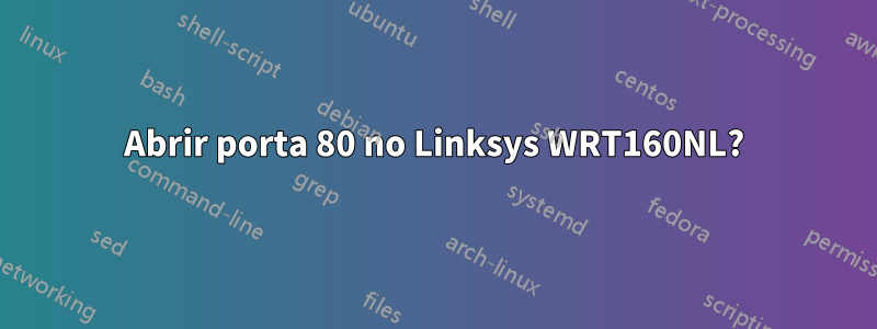 Abrir porta 80 no Linksys WRT160NL?