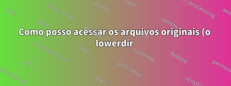 Como posso acessar os arquivos originais (o lowerdir) de uma sobreposição montada no mesmo local que o lowerdir?