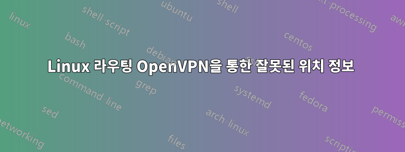 Linux 라우팅 OpenVPN을 통한 잘못된 위치 정보