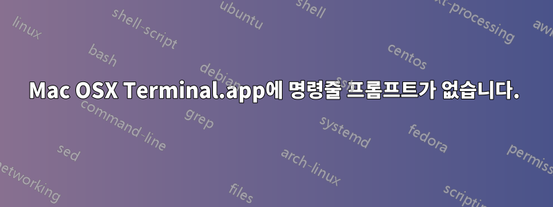 Mac OSX Terminal.app에 명령줄 프롬프트가 없습니다.