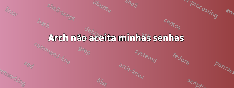 Arch não aceita minhas senhas