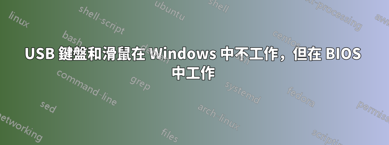 USB 鍵盤和滑鼠在 Windows 中不工作，但在 BIOS 中工作