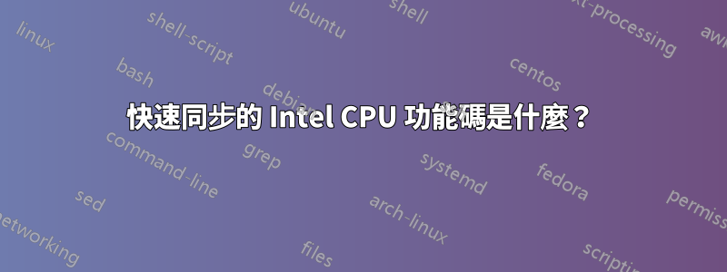 快速同步的 Intel CPU 功能碼是什麼？