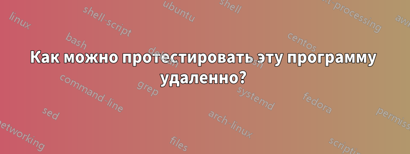 Как можно протестировать эту программу удаленно?