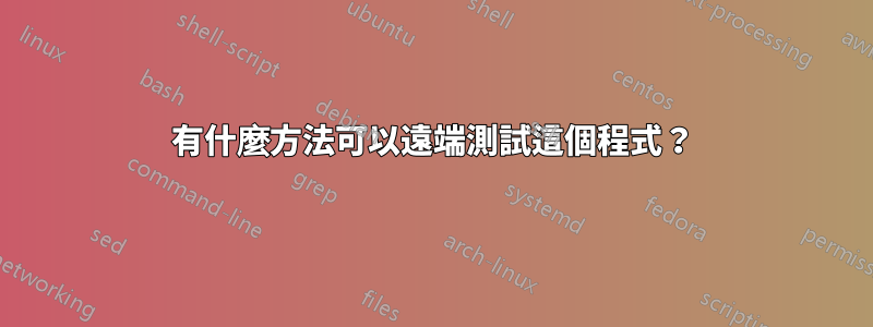 有什麼方法可以遠端測試這個程式？