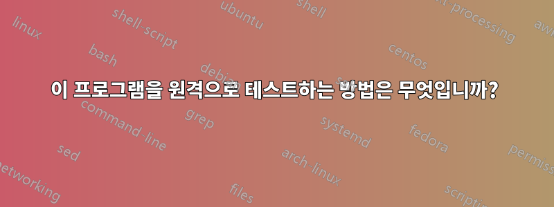 이 프로그램을 원격으로 테스트하는 방법은 무엇입니까?