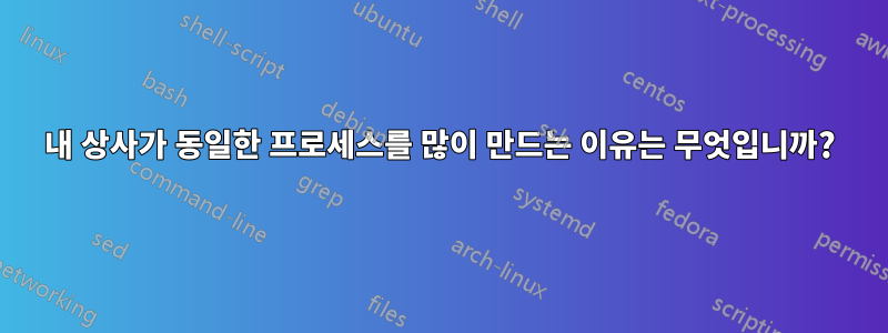 내 상사가 동일한 프로세스를 많이 만드는 이유는 무엇입니까?