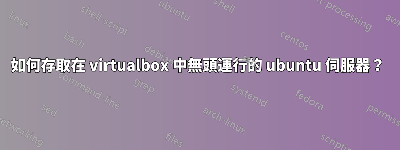 如何存取在 virtualbox 中無頭運行的 ubuntu 伺服器？