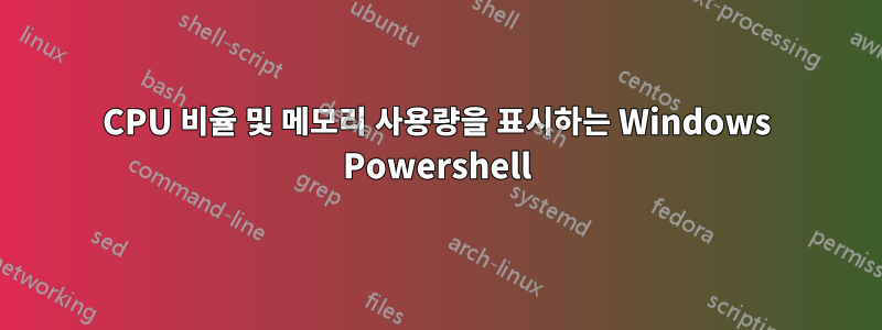 CPU 비율 및 메모리 사용량을 표시하는 Windows Powershell