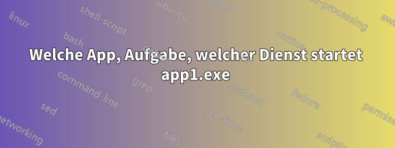 Welche App, Aufgabe, welcher Dienst startet app1.exe