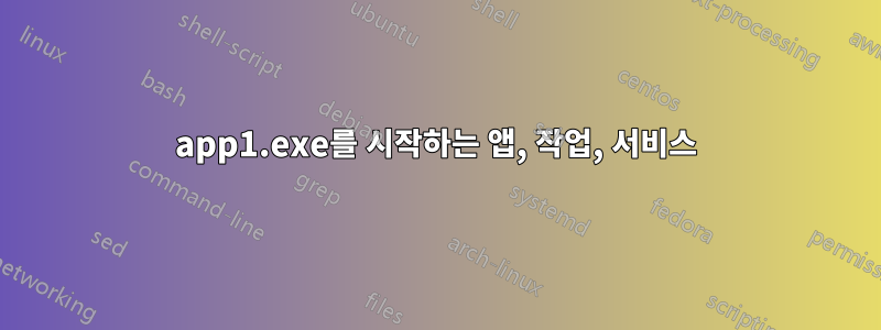 app1.exe를 시작하는 앱, 작업, 서비스