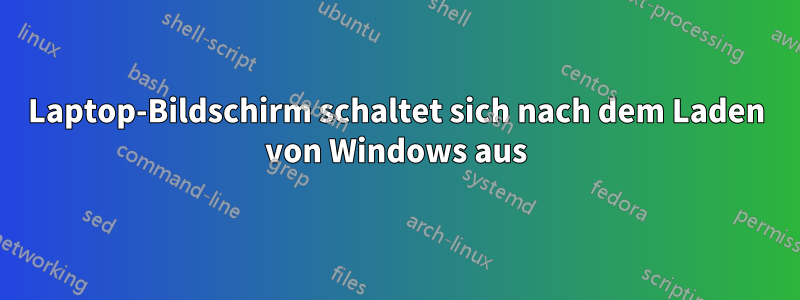 Laptop-Bildschirm schaltet sich nach dem Laden von Windows aus