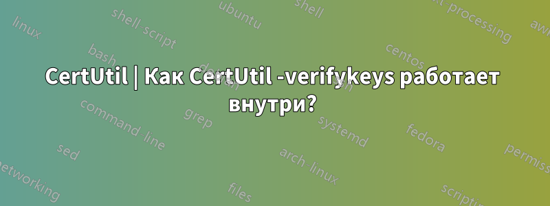 CertUtil | Как CertUtil -verifykeys работает внутри?