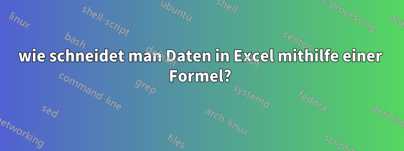 wie schneidet man Daten in Excel mithilfe einer Formel?