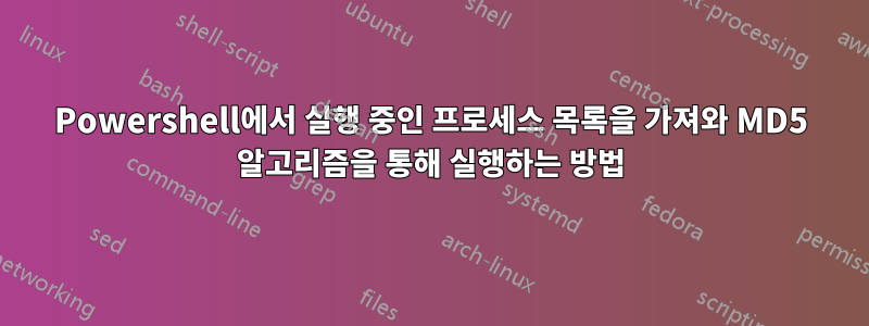 Powershell에서 실행 중인 프로세스 목록을 가져와 MD5 알고리즘을 통해 실행하는 방법