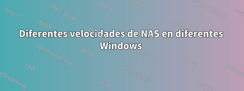 Diferentes velocidades de NAS en diferentes Windows