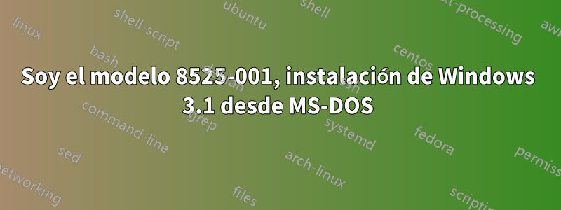 Soy el modelo 8525-001, instalación de Windows 3.1 desde MS-DOS