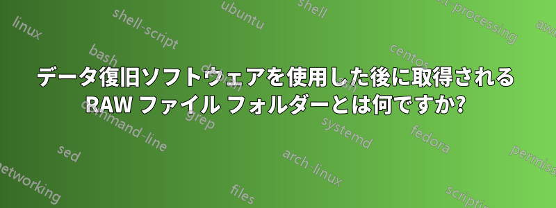 データ復旧ソフトウェアを使用した後に取得される RAW ファイル フォルダーとは何ですか?