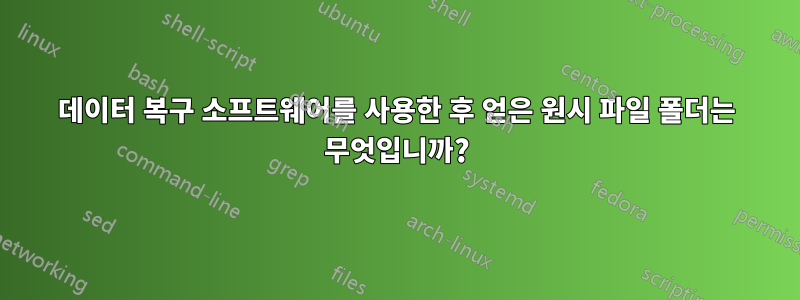 데이터 복구 소프트웨어를 사용한 후 얻은 원시 파일 폴더는 무엇입니까?
