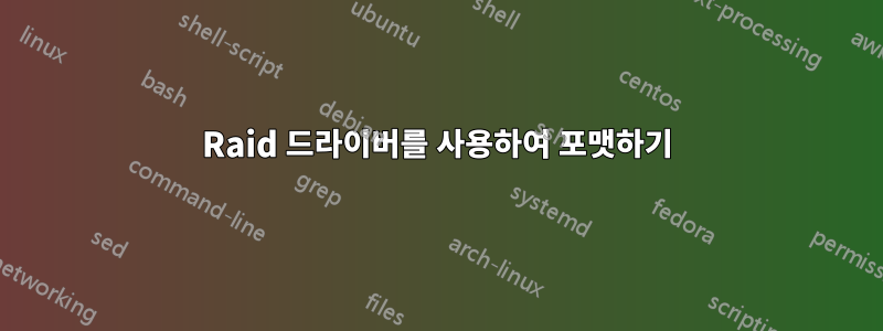 Raid 드라이버를 사용하여 포맷하기