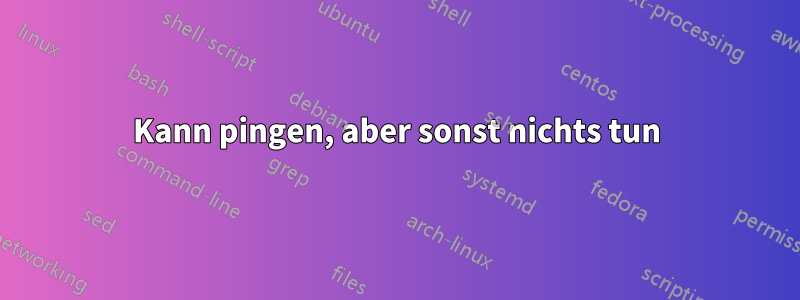 Kann pingen, aber sonst nichts tun