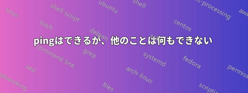 pingはできるが、他のことは何もできない