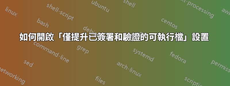 如何開啟「僅提升已簽署和驗證的可執行檔」設置