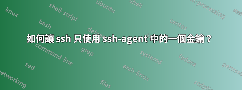 如何讓 ssh 只使用 ssh-agent 中的一個金鑰？