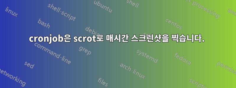 cronjob은 scrot로 매시간 스크린샷을 찍습니다.