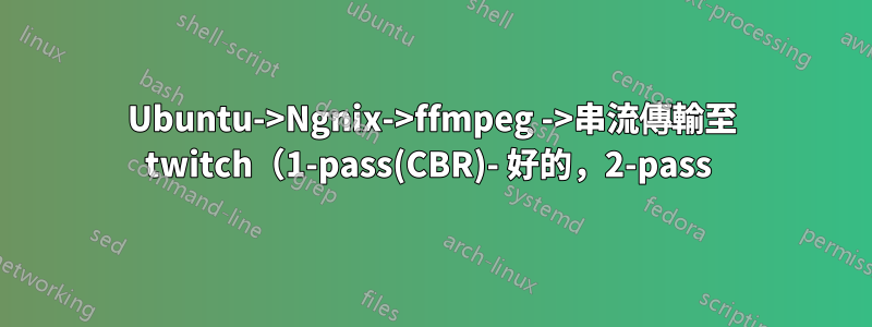 Ubuntu->Ngnix->ffmpeg ->串流傳輸至 twitch（1-pass(CBR)- 好的，2-pass 
