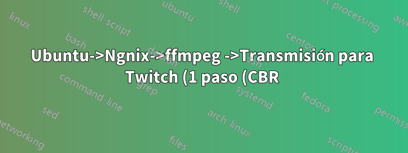 Ubuntu->Ngnix->ffmpeg ->Transmisión para Twitch (1 paso (CBR) - Ok, 2 pasos