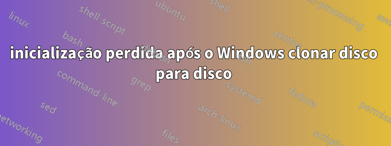 inicialização perdida após o Windows clonar disco para disco
