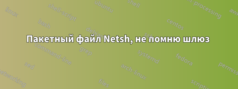 Пакетный файл Netsh, не помню шлюз