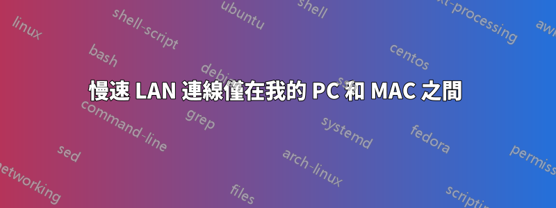 慢速 LAN 連線僅在我的 PC 和 MAC 之間