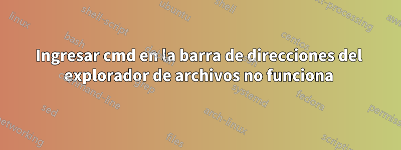 Ingresar cmd en la barra de direcciones del explorador de archivos no funciona